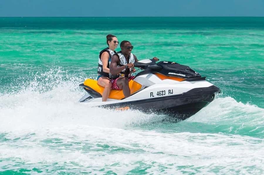 Arabian Sunset Jet Ski Tour – Waves Under the Orange Sky - Pickup by Jeep and the Katara Cultural Village Warm-Up