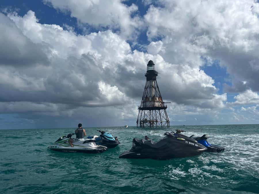 Best Jet Ski Rental in Miami with Free Boat Ride - What to do on the boat: salt spray, Sun Top shade, and open aft deck