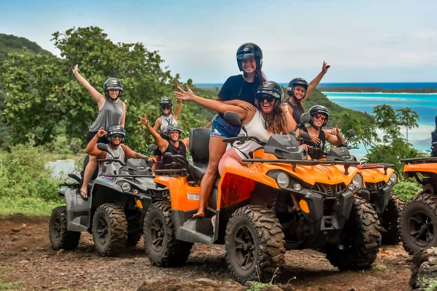 Bora Bora: Combo ATV & Jet Ski Day Trip with Polynesian BBQ - Noon switch to jet ski: sand, lagoon photos, and a motu lunch stop