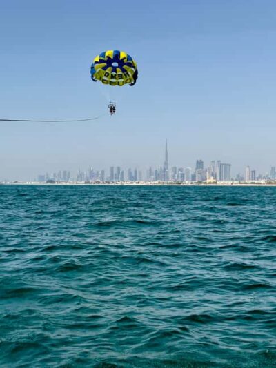 Combo: 30-Min Jet Ski to Burj Al Arab & Solo Parasailing - Solo parasailing: the aerial view payoff
