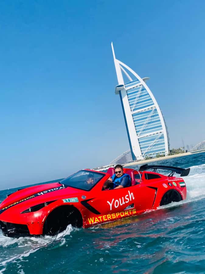 Dubai: Jet Ski 30Min & 30Min Jet Car Burj Al Arab Adventure - The jet car portion near the beach: more relaxed pacing, still guided