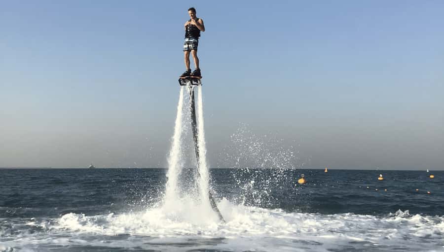 Dubai: Jet ski & Flyboard in Dubai Free Ice Cream - First stop: Yoush Water Sports and getting geared up