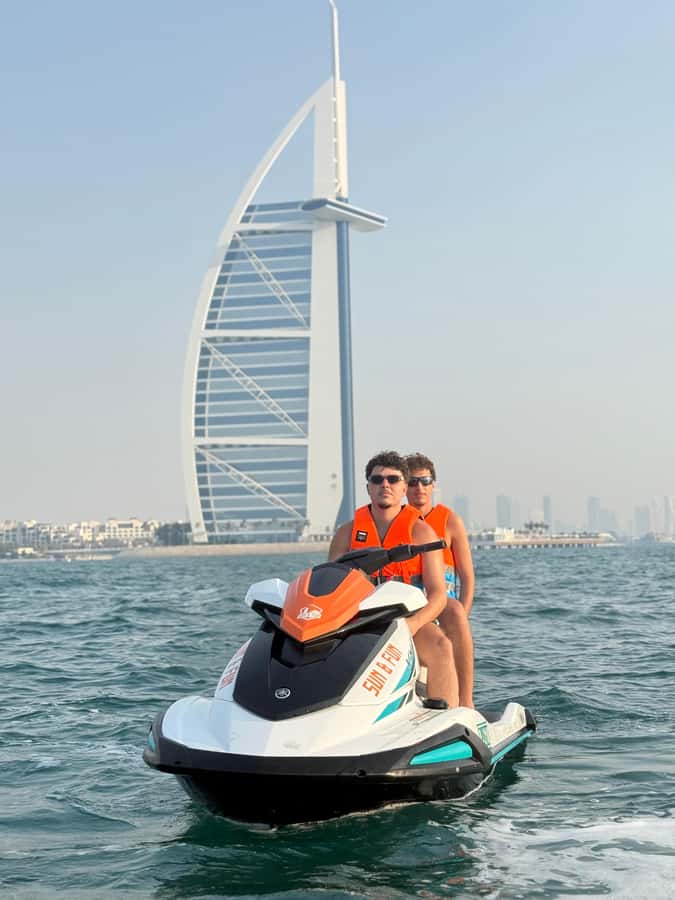 Dubai jet ski: visit the Burj al Arab and Atlantis with photos and videos - Burj Al Arab, Atlantis, and Burj Khalifa from the sea (why it looks different)