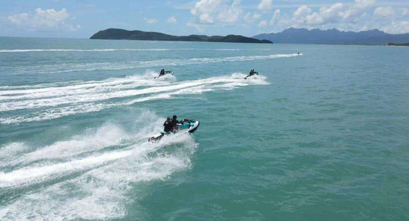 Langkawi: Mangrove Jet Ski Tour with Drone Video - Beras Basah Island and Diamond Island: white sand, swim time, and real downtime