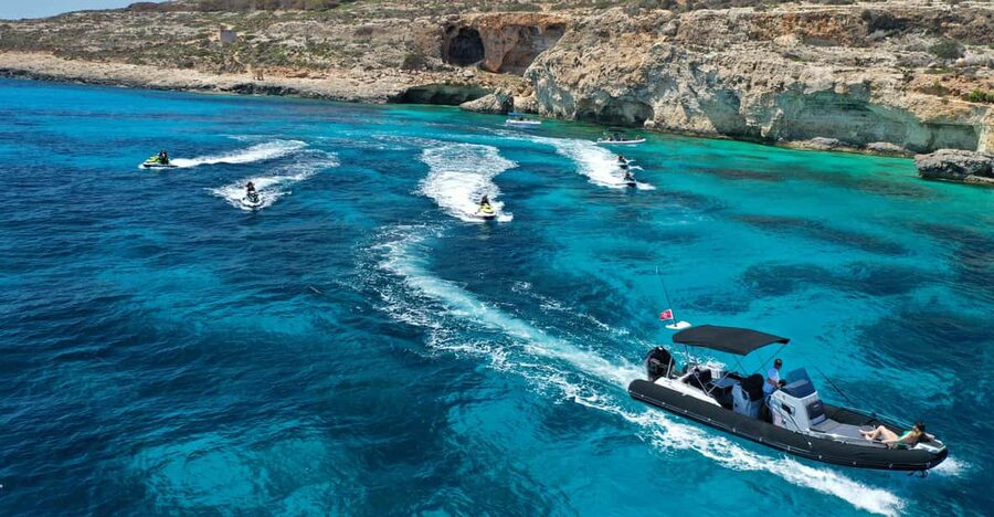 Mellieha: Comino & Blue Lagoon Jet Ski Safari Tour - Blue Lagoon swim and snorkeling: quick, focused, worth it